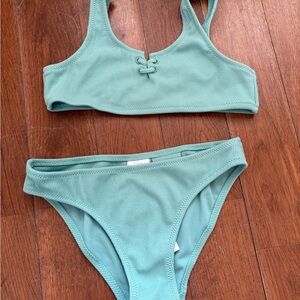 Zara Teal Ribbed Bikini Bottom